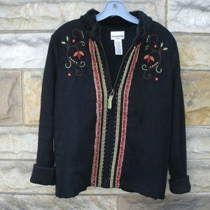 Breckenridge Embroidered Zip Cardigan Jacket